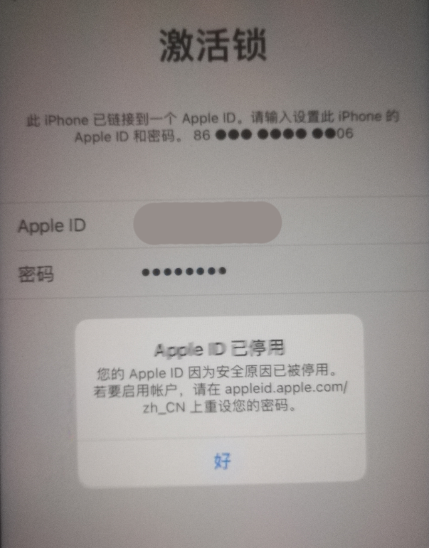 埇桥苹果手机维修分享iPhone 12 出现提示“Apple ID 已停用”怎么办 