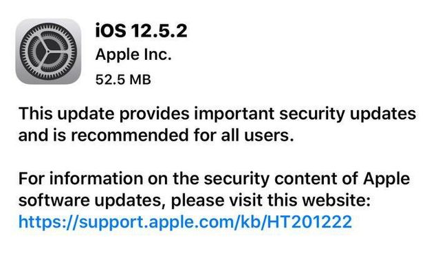 埇桥苹果手机维修分享iOS12.5.2发布，建议所有老苹果用户安装 